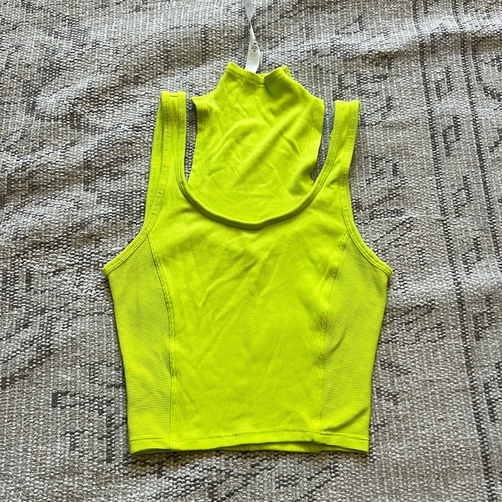 Lululemon ribbed mock turtleneck double layer crop top